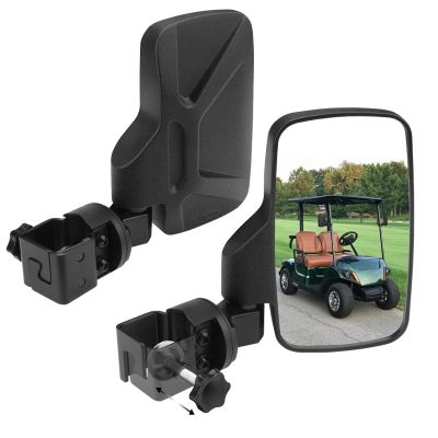 SHEJISI Golf Cart Mirrors,Golf Cart Mirrors Rear View is Universal Fits 0.7"-1.35" Square Rail,No Drilling,360 Rotation,Foldable,High Definition,Durable Anti-Shudder,Fits Club Car,EZGO,Yamaha,Zone