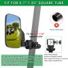 SHEJISI Golf Cart Mirrors,Golf Cart Mirrors Rear View is Universal Fits 0.7"-1.35" Square Rail,No Drilling,360 Rotation,Foldable,High Definition,Durable Anti-Shudder,Fits Club Car,EZGO,Yamaha,Zone view 2