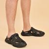 Hhhchpm Men's Fashion Plain Color Clogs Anti Skid Closed-Toe Slides Slippers Quick Drying Foam Runners for Indoor Outdoor Shower Beach Pool (Black,11) view 2
