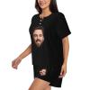 NineFit Basics Custom sleepwear women Personalized pajamas with logo name photo Customized pajamas set with face Short Sleeve Birthday face Medium view 2