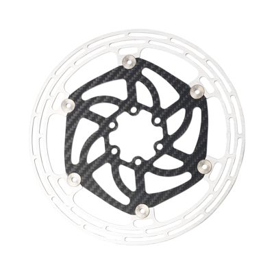 180mm Bike Disc Brake Rotor with 6 Bolts for Road Bike Mountain Bike E-bike Pro Light Weight Carbon Fiber & High Carbon Steel Bicycle Rotor