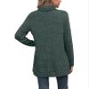 ebossy Women's Turtleneck Ribbed Knit Sweater Long Sleeve Side Split Asymmetrical Pullover Tunic Top (S, Army) view 4