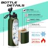 40OZ Water Bottle Stainless Steel - Cold-48H & Hot-24H Vacuum Insulated Water Bottle with Straw & Chug Lid, Strap Carrying Pouch, Paracord Handle & Flask Boot, Thermo Hydro Bottle for Hiking Cycling view 4