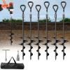 Phopich 6 Pack 18" Long Ground Anchor, Heavy Duty Earth Anchors 18 inch Ground Anchors Screw in Kit with T-Handle Hex Wrench for Camping Tent, Swing Sets, Securing Animals, Sheds, Trampoline view 1