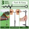 Phopich 6 Pack 18" Long Ground Anchor, Heavy Duty Earth Anchors 18 inch Ground Anchors Screw in Kit with T-Handle Hex Wrench for Camping Tent, Swing Sets, Securing Animals, Sheds, Trampoline view 2