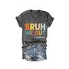 MOGUI Last Day of School Teacher Shirt Last Day of School Teacher Shirt V Neck Teacher Shirts Plus Size Funny Saying Graphic Tee Casual Loose Tops Tank Vintage Tee Charcoal, 4X-Large view 1
