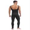 Sxiwei Mens Footless Tank Top Bodysuits Stretchy Ribbed Jumpsuits Striped Unitard Full Body Shaper Black 3X-Large view 2