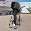 Outboard Boat Motor Stand, Folding Engine Support Stand w/2 Wheels, Cold-rolled Steel Heavy Duty Outboard Engine Carrier Cart Dolly Storage for Storage, Motor Transportation Hand Dolly Cart view 3