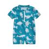 Newbgclo Infant Baby Boy Girl One Piece Swimsuit Long/Short Sleeve Zipper Bathing Suit Toddler Rash Guard Swimwear Sunsuit (D-C Sky Blue, 3-6 Months) view 1