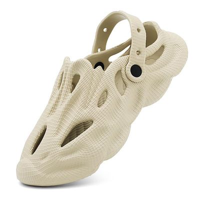 Hhhchpm Men's Fashion Plain Color Clogs Anti Skid Closed-Toe Slides Slippers Quick Drying Foam Runners for Indoor Outdoor Shower Beach Pool (Beige,10)
