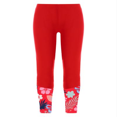 Hansber Kids Girls Swim Leggings UPF 50+ Sun Protection Rash Guard Swim Bottom Full Length Basic Tights Casualwear Trousers Red 16 Years