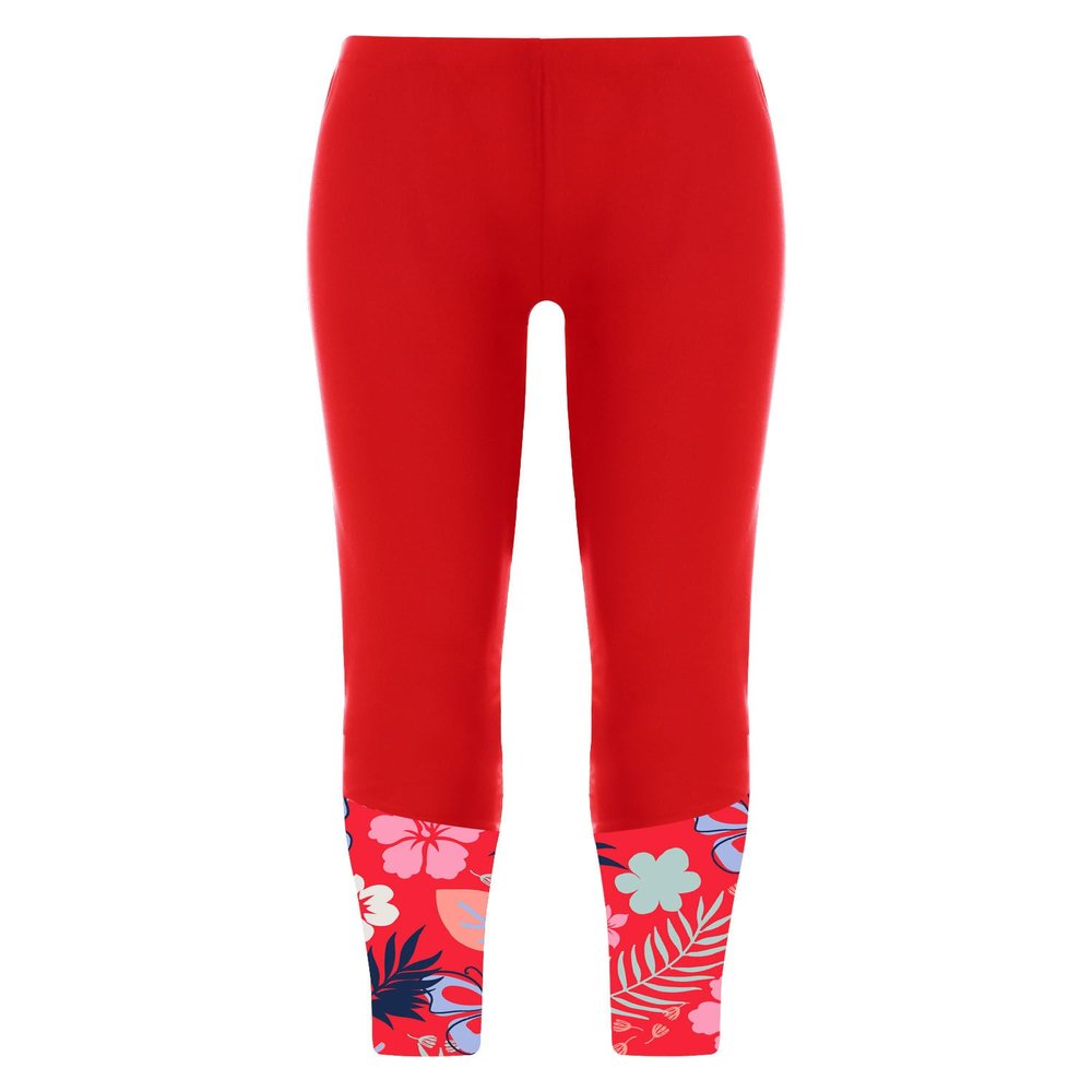 Hansber Kids Girls Swim Leggings UPF 50+ Sun Protection Rash Guard Swim Bottom Full Length Basic Tights Casualwear Trousers Red 16 Years