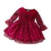 Children Kids Toddler Infant Newborn Baby Girls Long Sleeve Solid Polka Dot Tulle Dress Dress Outfits Clothes Girls Flannel (Red, 3-6 Months) view 1