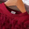 Children Kids Toddler Infant Newborn Baby Girls Long Sleeve Solid Polka Dot Tulle Dress Dress Outfits Clothes Girls Flannel (Red, 3-6 Months) view 2