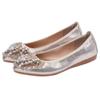IvoireCh Womens Ballet Flats Foldable Rhinestone Pointed Toe Comfortable Slip on Wedding Flat Shoes Dress Flats for Women Gold view 1