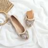 IvoireCh Womens Ballet Flats Foldable Rhinestone Pointed Toe Comfortable Slip on Wedding Flat Shoes Dress Flats for Women Gold view 3