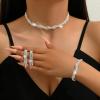 Roe Dolph Silver Jewelry Set Crystal Prom Necklace Bracelet Earrings Rhinestone Costume Jewelry Prom Dresses for Women Bridal Bridesmaids Jewelry Set for Wedding view 2