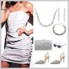Roe Dolph Silver Jewelry Set Crystal Prom Necklace Bracelet Earrings Rhinestone Costume Jewelry Prom Dresses for Women Bridal Bridesmaids Jewelry Set for Wedding view 4