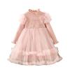 Toddler Girl Long Sleeve Sweater Tulle Patchwork Dress for 1 to 7 Years Party Games Family (Pink, 6-7 Years) view 1