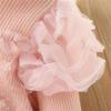 Toddler Girl Long Sleeve Sweater Tulle Patchwork Dress for 1 to 7 Years Party Games Family (Pink, 6-7 Years) view 2