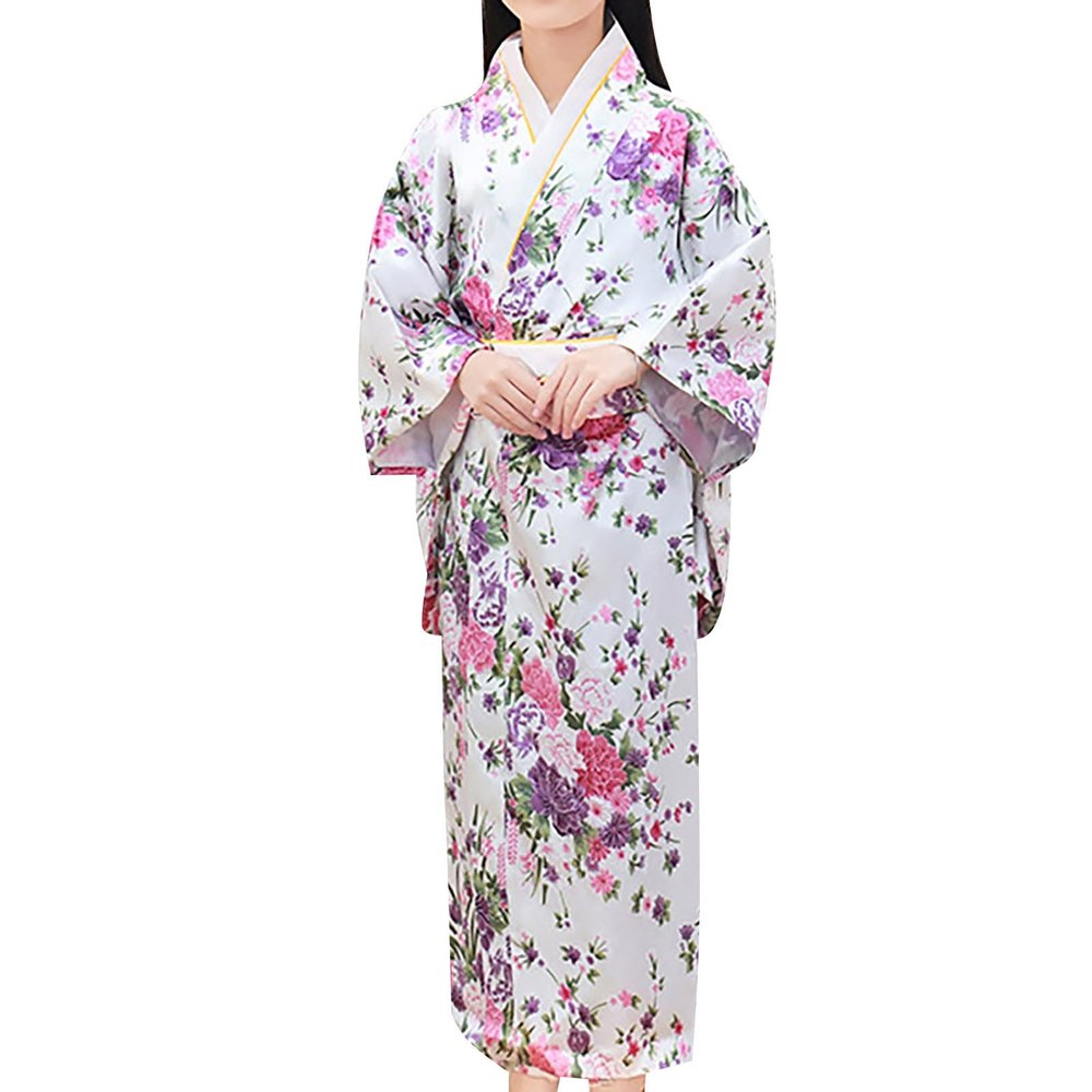 Toddler Kids Baby Girls Outfits Clothes New Year Dress Up Kimono Robe Girls Lace Dress Ballgown for (White, 6-7 Years)