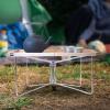 Aymzbd Foldable Cooler Stand Luggage Rack Foldable Fridge Ice Box Holder Universal Stand Cooler for Outdoor, Camping, BBQ, Travel, L Silver view 2