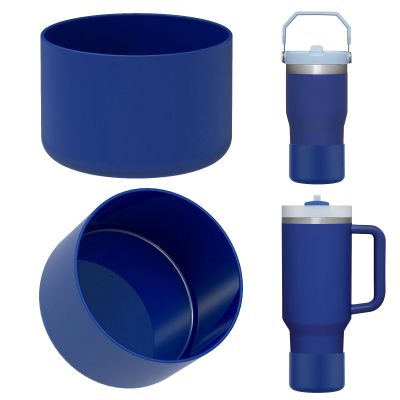 Linkidea 2 Pack Water Bottle Boot Compatible with Stanley Quencher H2.0 20oz/30oz/40oz, IceFlow Flip 20oz/30oz Tumbler, Silicone Bottle Bottom Sleeve Cover Bumper Protector (Cobalt)
