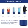 Linkidea 2 Pack Water Bottle Boot Compatible with Stanley Quencher H2.0 20oz/30oz/40oz, IceFlow Flip 20oz/30oz Tumbler, Silicone Bottle Bottom Sleeve Cover Bumper Protector (Cobalt) view 3