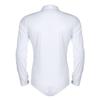 Yhong Men's Tuxedo Leotard One-Piece Bowtie Bodysuit Tops Modern Dance Shirt Latin Salsa Ballroom Dance Shirt White Large view 3