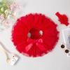 ZFZDRen 6M-3T Infant Baby Girl Tutu Skirt Toddler Girls Solid Color Tulle Skirts Birthday Outfits with Headband (3 Years,Red) view 2