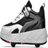 kydjfkd Shoes with Wheels for Girls Boys, 2-in-1 Multi-Purpose Shoes Roller Skates,4 Wheels Skateboard Shoes,Outdoor Sports Shoes,Roller Trainers Shoes -B||42 view 1
