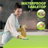 4 Foot Portable Folding Table Adjustable Height Lightweight Indoor Outdoor Picnic Beach Camping Dining Fold Out Table, Iron Utility Table Folding Desk with Carry Handle (Green, 4ft) view 3