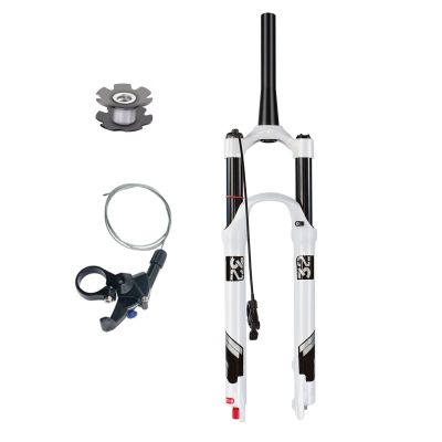 ZECHAO Mountain Front Suspension Forks 130mm Travel,Shock Absorber Mountain Bike Lightweight Alloy Wire Control Fork (Color : Tapered, Size : 27.5inch)