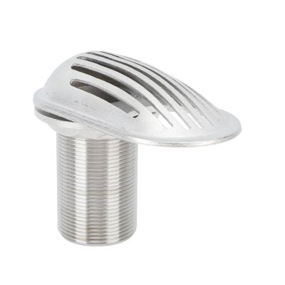 Marine Boat Intake Strainer, 316 Stainless Steel Thread 11/2 Inch Thru Inlet Filter Pump Fitting Water Outlet Hose Pipe Pickup Intake Scoop Embedded Plumbing Fittings