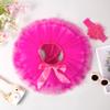 ZFZDRen 6M-3T Infant Baby Girl Tutu Skirt Toddler Girls Solid Color Tulle Skirts Birthday Outfits with Headband (12 Months, Dark Pink) view 3