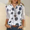 Womens Tops 3/4 Sleeve Crewneck pure color Shirts Casual Trendy Print Blouses Three Quarter Length T Shirt view 2