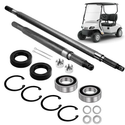 Cartalia Golf Cart Rear Axle Shaft with Bearing Seal Kit for 1994-2013 EZGO TXT/Medalist Electric Models, Replace #20377-G11#20377-G12 Driver Side+Passenger Side (16 3/4" + 23 7/8" Length) Axle Shaft