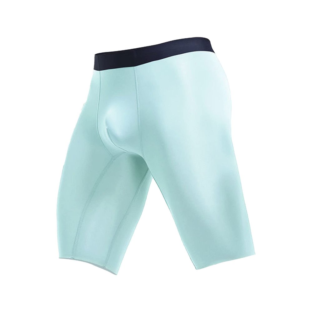 JEKE-DG Men's Ice Silk Underwear Traceless Soft Trunks Boxer Briefs Bulge Pouch Gym Shorts Tights Half Pants (Large,Green-1pc)