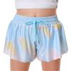 Girls Flowy Shorts Butterfly Shorts for Kids with Pocket 2-in-1 Athletic Shorts Running Shorts for Girls Youth Teen Active Workout Sports (Tie Dye Blue, Medium) view 1