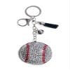 Rhinestone Baseball Keychain for Women and Men,Bling Sport Ball Keyring Keychains,Car Key Decor Bag Keychain for Sport Lover-Baseball view 1