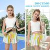 Girls Flowy Shorts Butterfly Shorts for Kids with Pocket 2-in-1 Athletic Shorts Running Shorts for Girls Youth Teen Active Workout Sports (Tie Dye Yellow, Large) view 4