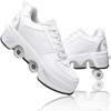 kydjfkd Sports Shoes with Wheels Sneakers Retractable Technical Skateboard Shoes Fashion Skateboard Shoes Roller Skates Outdoor Training Kids Teens Gift-A||35 view 1