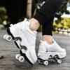 kydjfkd Sports Shoes with Wheels Sneakers Retractable Technical Skateboard Shoes Fashion Skateboard Shoes Roller Skates Outdoor Training Kids Teens Gift-A||35 view 2