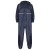 Linjinx Men's One Piece Hooded Raincoat Waterproof Rain Suit Reflective Jumpsuit Coveralls Motorcycle Rainsuit Navy Blue X-Large view 3
