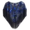 1920s Sequin Shawl Wraps Fringed Evening Cape Gatsby Party Flapper Cover Up Wedding Bridal Shawl for Women view 1