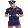 Moily Mens Police Officer Uniform Halloween Policeman Cosplay Costume Outfits Dirty Cop Short Jumpsuit Navy Blue Large view 3