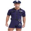 Moily Mens Police Officer Uniform Halloween Policeman Cosplay Costume Outfits Dirty Cop Short Jumpsuit Navy Blue Large view 4