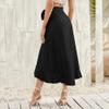 OBEEII Wrap Skirts for Women 2024 Summer Trendy Casual High Low Long Beach Skirt High Waisted Flowy Ruffle Hem A-line Wrap Around Skirt Self Tie Asymmetrical Split Midi Skirt Black L view 3