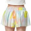Girls Flowy Shorts Butterfly Shorts for Kids with Pocket 2-in-1 Athletic Shorts Running Shorts for Girls Youth Teen Active Workout Sports (Tie Dye Yellow, Medium) view 2