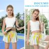 Girls Flowy Shorts Butterfly Shorts for Kids with Pocket 2-in-1 Athletic Shorts Running Shorts for Girls Youth Teen Active Workout Sports (Tie Dye Yellow, Medium) view 4